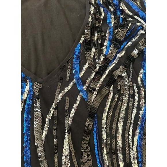 Wow Multi Color Sequin Glitter Embellished Mini Bodycon P - Picture 4 of 9